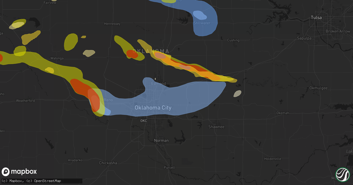 Hail map in Jones, OK on June 26, 2026
