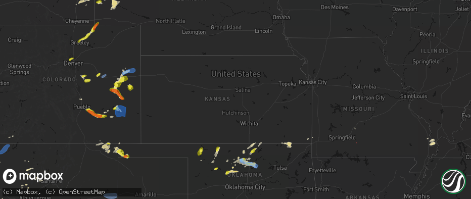 Hail map in Kansas on June 26, 2026