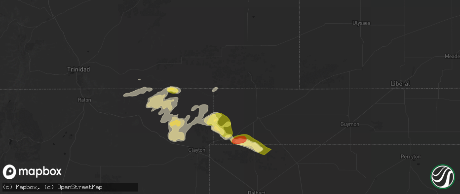 Hail map in Kenton, OK on June 26, 2026