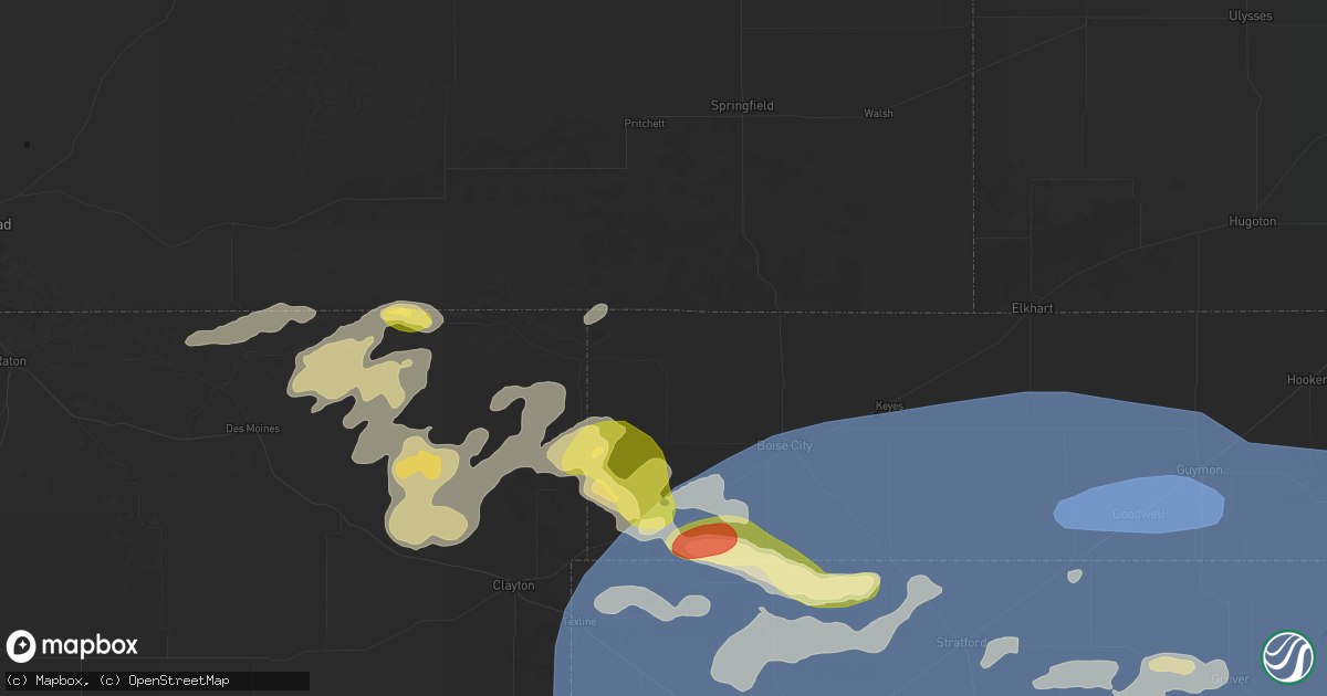 Hail map in Kenton, OK on June 26, 2026