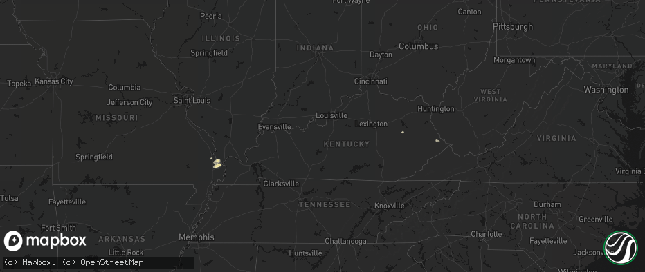 Hail map in Kentucky on June 26, 2026