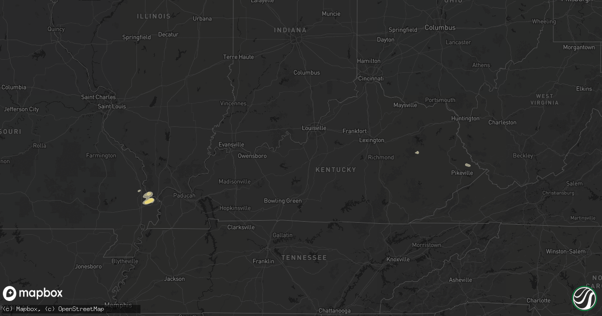 Hail map in Kentucky on June 26, 2026