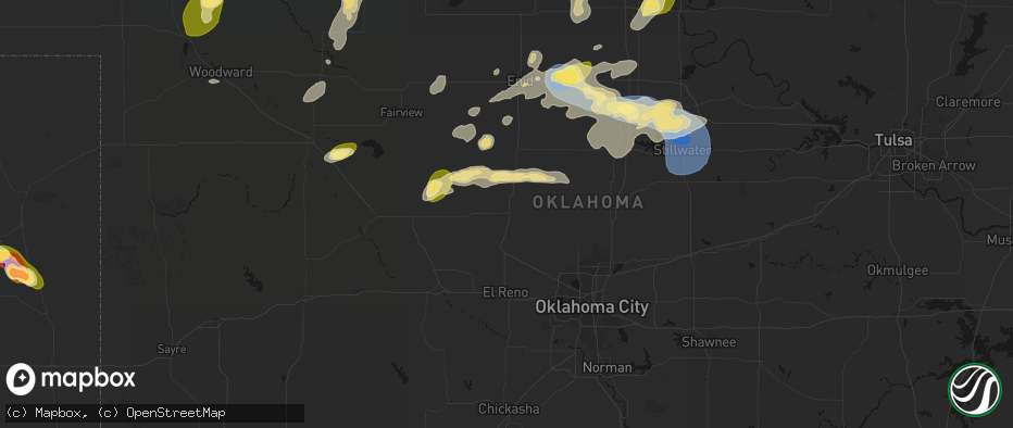 Hail map in Kingfisher, OK on June 26, 2026