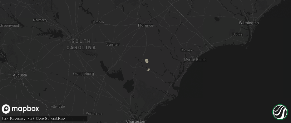 Hail map in Kingstree, SC on June 26, 2026