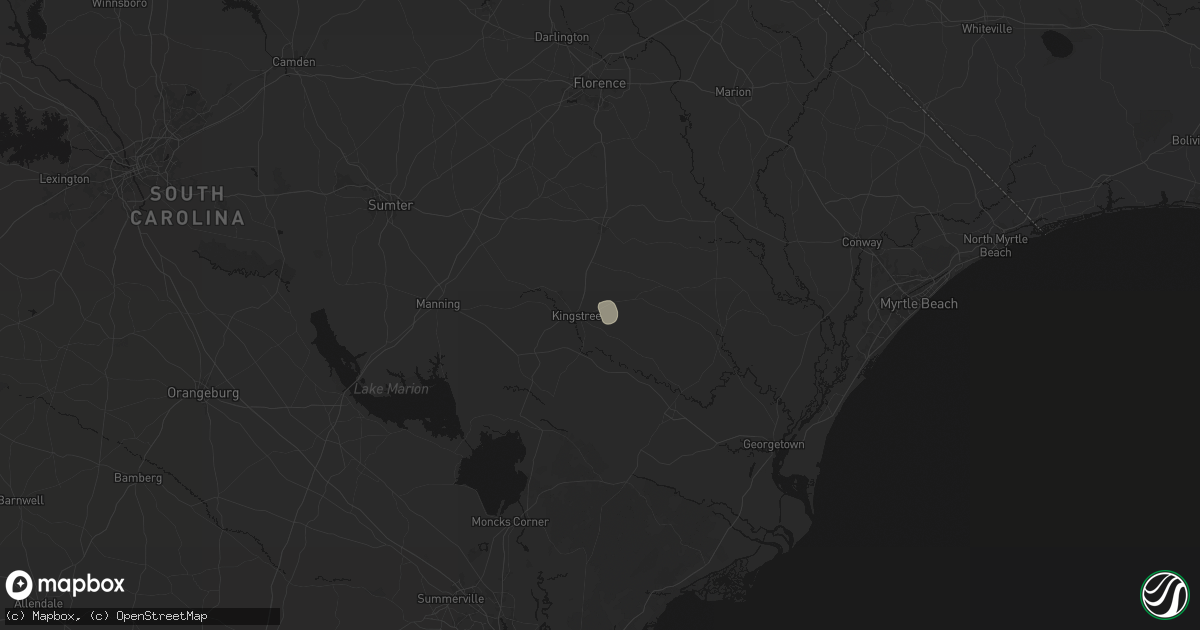 Hail map in Kingstree, SC on June 26, 2026