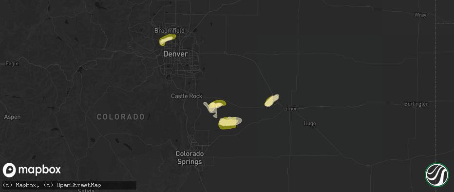 Hail map in Kiowa, CO on June 26, 2026