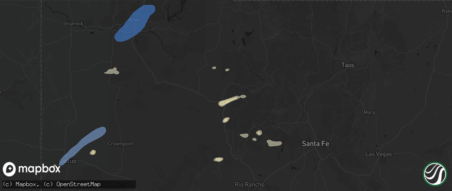 Hail map in La Jara, NM on June 26, 2026