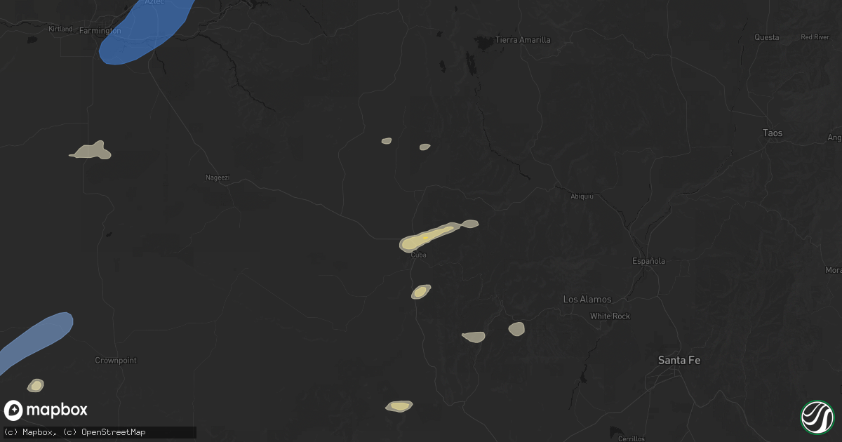 Hail map in La Jara, NM on June 26, 2026
