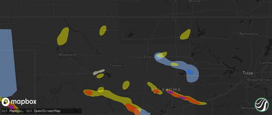 Hail map in Lahoma, OK on June 26, 2026