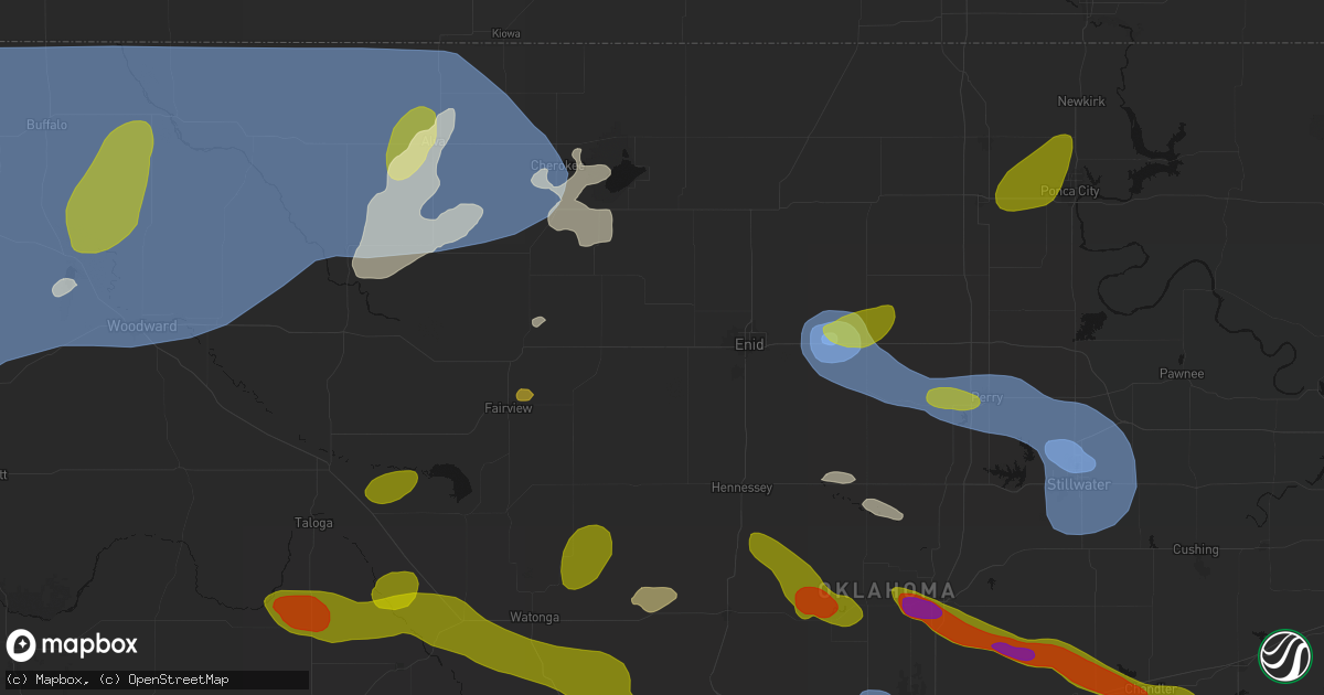 Hail map in Lahoma, OK on June 26, 2026