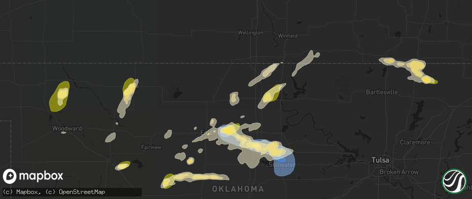 Hail map in Lamont, OK on June 26, 2026