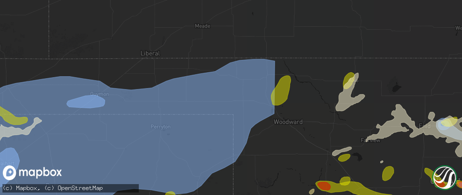 Hail map in Laverne, OK on June 26, 2026