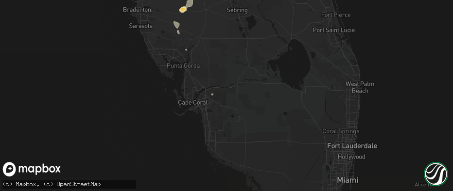 Hail map in Lehigh Acres, FL on June 26, 2026