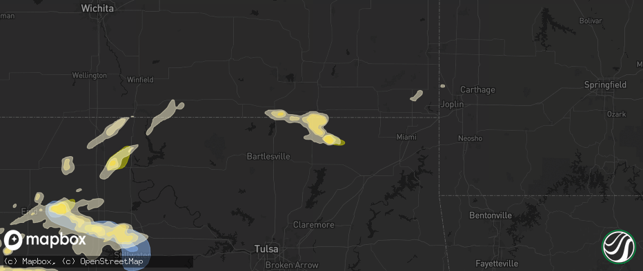 Hail map in Lenapah, OK on June 26, 2026