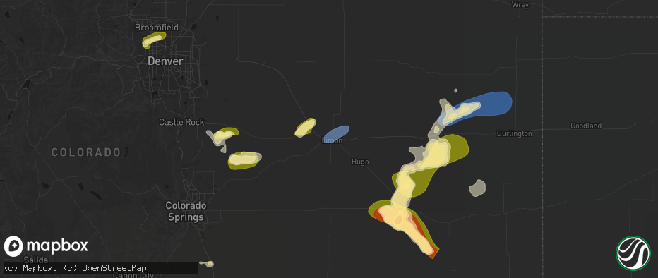 Hail map in Limon, CO on June 26, 2026