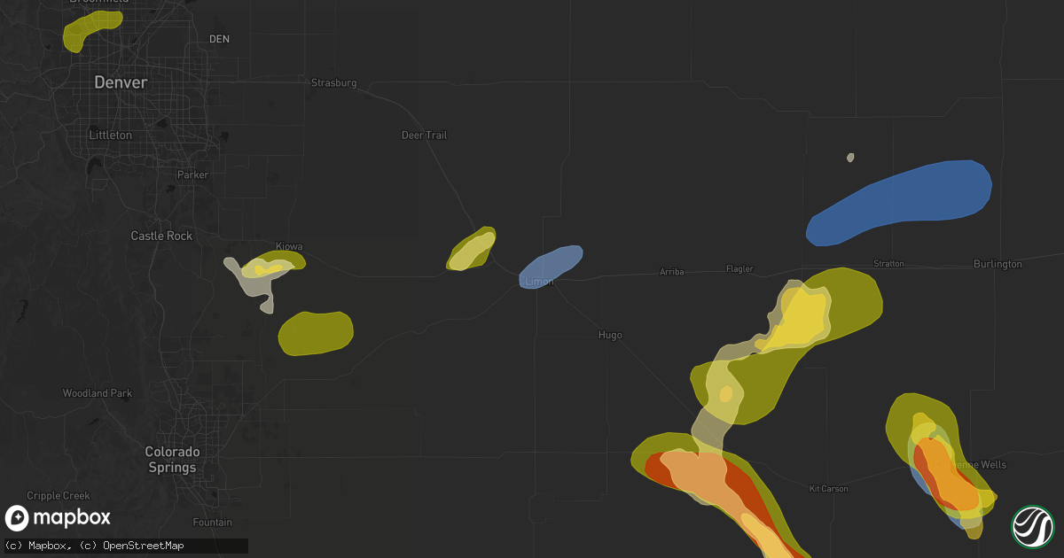 Hail map in Limon, CO on June 26, 2026