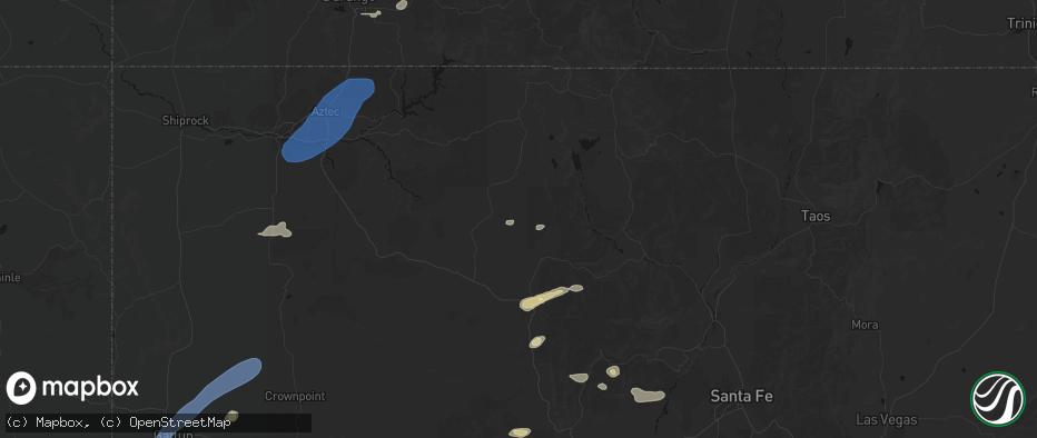 Hail map in Lindrith, NM on June 26, 2026