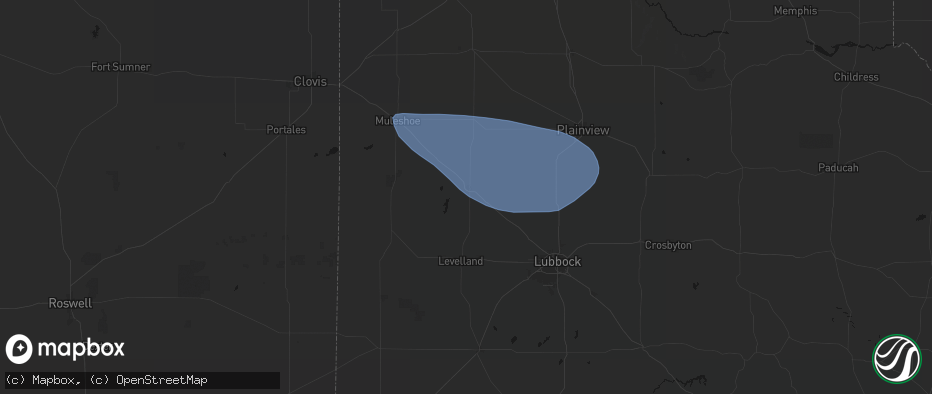 Hail map in Littlefield, TX on June 26, 2026