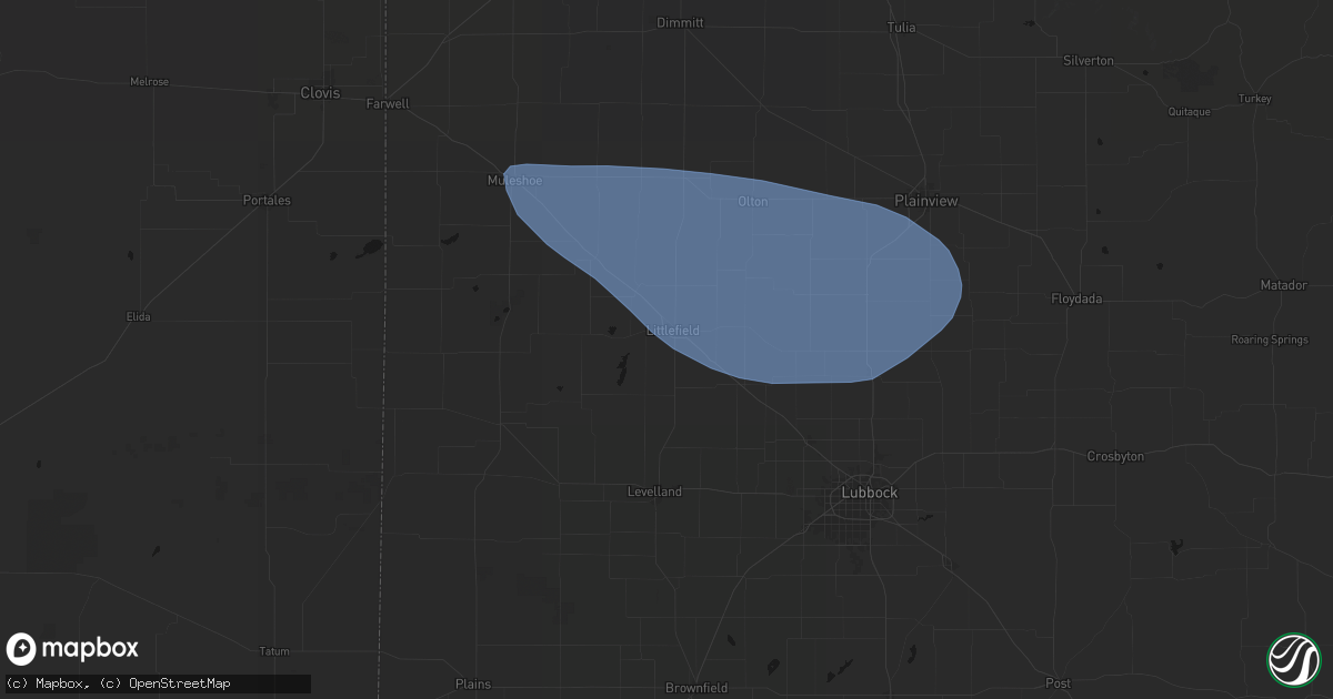 Hail map in Littlefield, TX on June 26, 2026