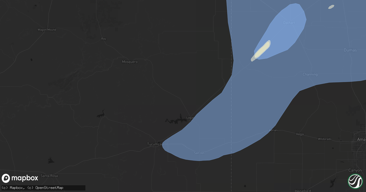 Hail map in Logan, NM on June 26, 2026