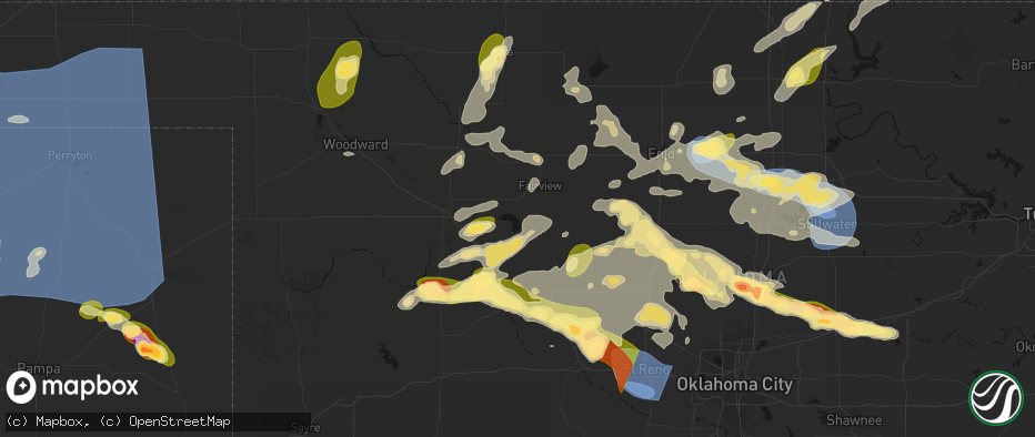 Hail map in Longdale, OK on June 26, 2026