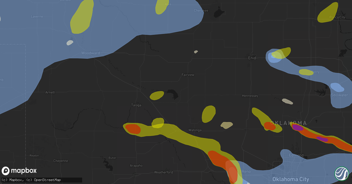 Hail map in Longdale, OK on June 26, 2026