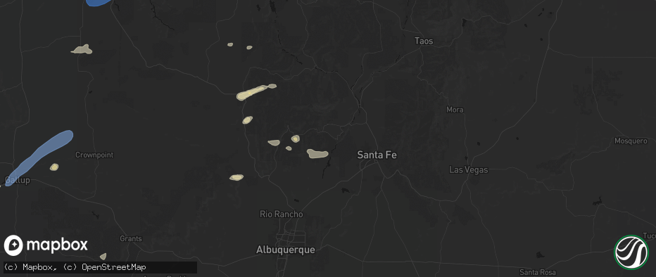 Hail map in Los Alamos, NM on June 26, 2026