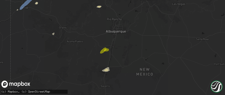 Hail map in Los Lunas, NM on June 26, 2026