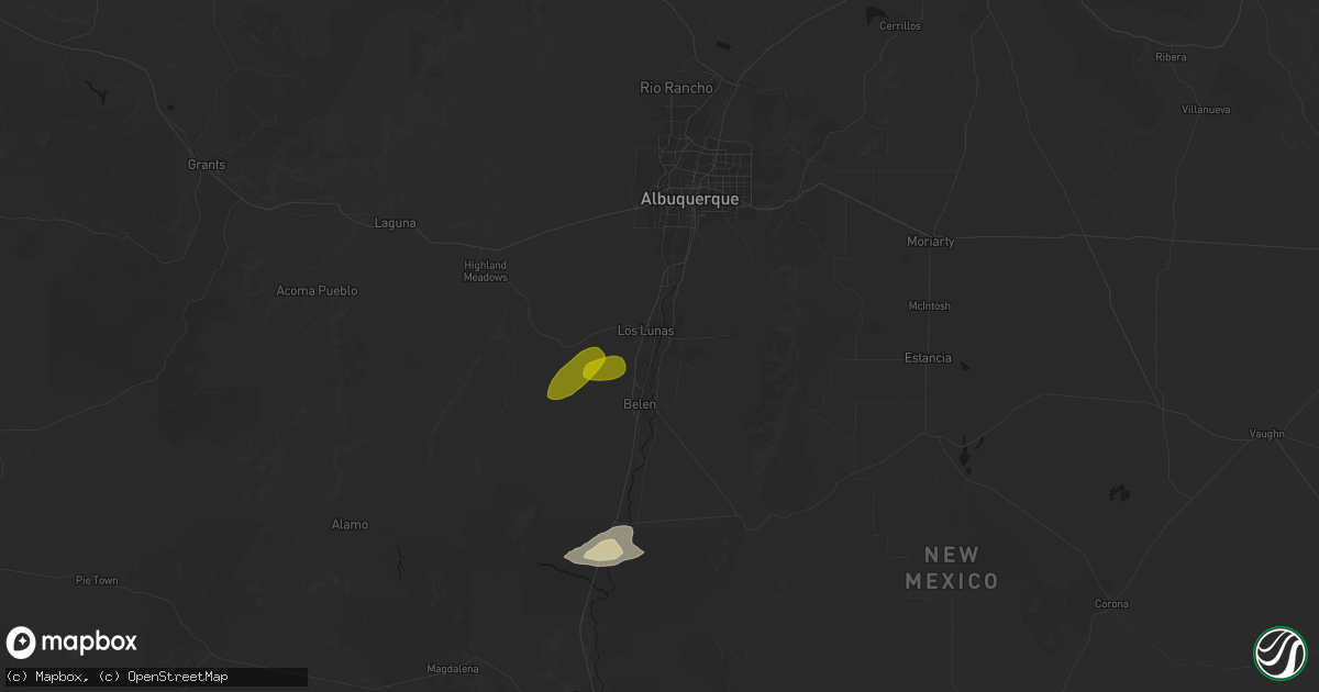 Hail map in Los Lunas, NM on June 26, 2026
