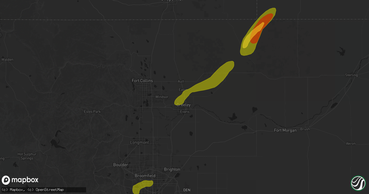 Hail map in Lucerne, CO on June 26, 2026