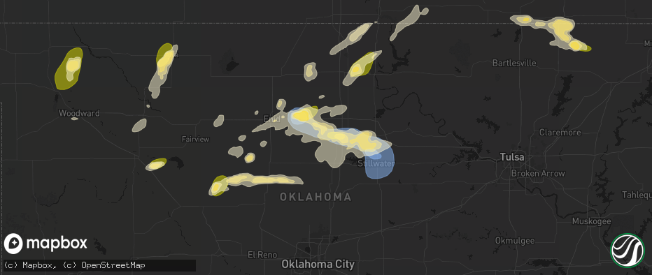 Hail map in Lucien, OK on June 26, 2026