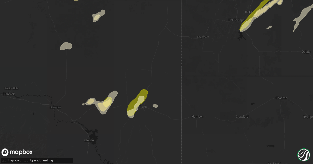 Hail map in Lusk, WY on June 26, 2026