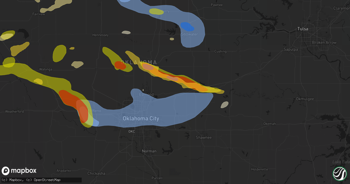 Hail map in Luther, OK on June 26, 2026