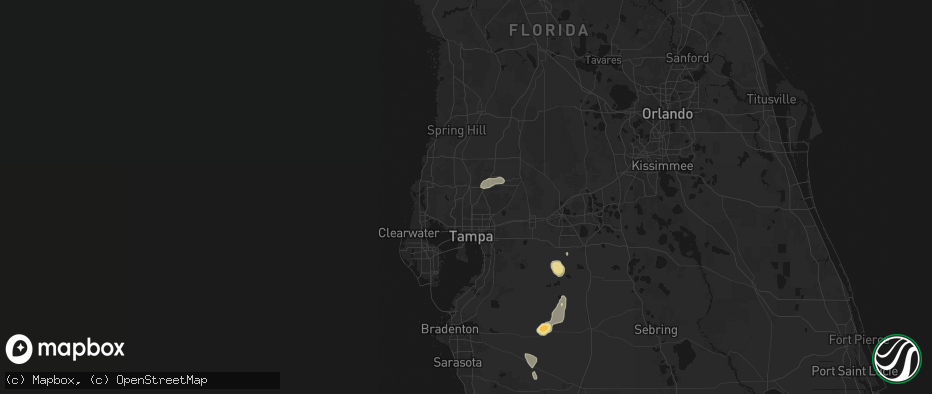 Hail map in Lutz, FL on June 26, 2026
