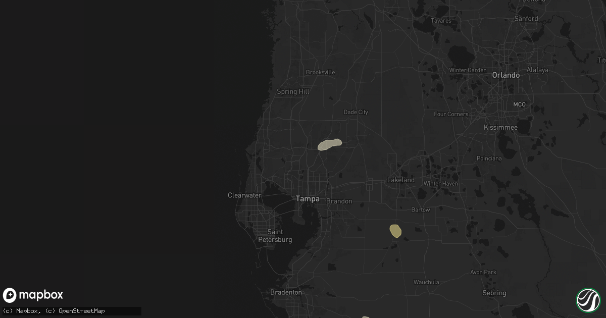Hail map in Lutz, FL on June 26, 2026