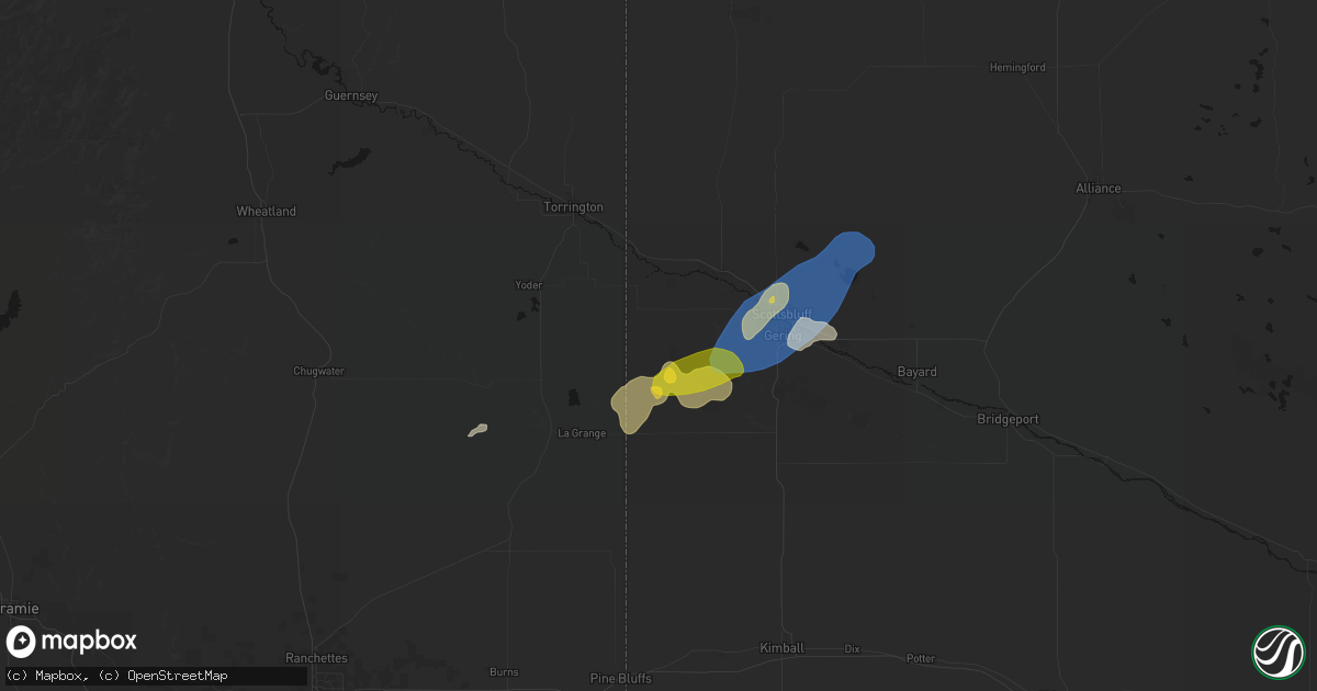 Hail map in Lyman, NE on June 26, 2026