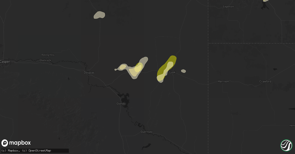 Hail map in Manville, WY on June 26, 2026