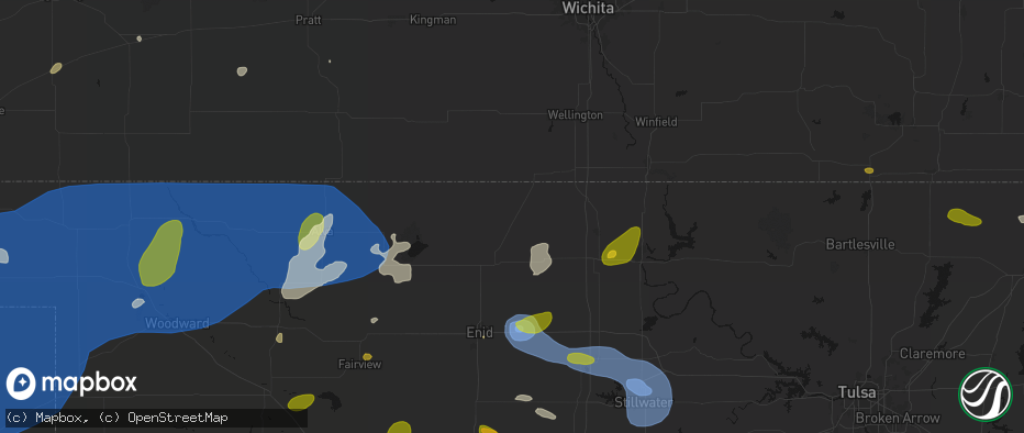 Hail map in Medford, OK on June 26, 2026