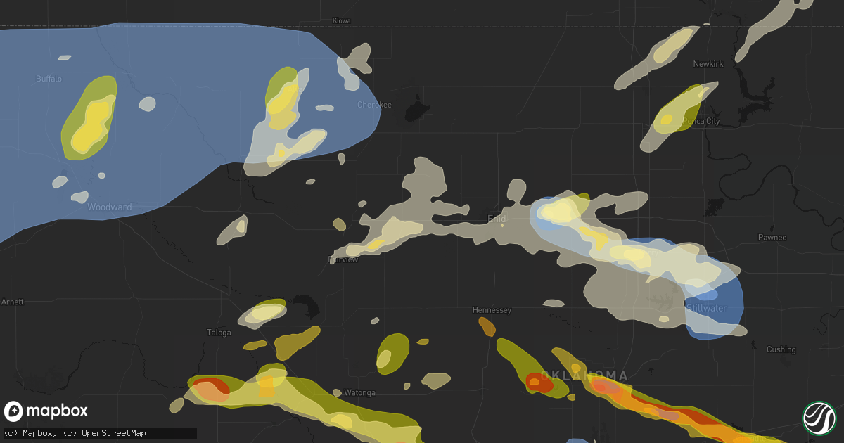 Hail map in Meno, OK on June 26, 2026