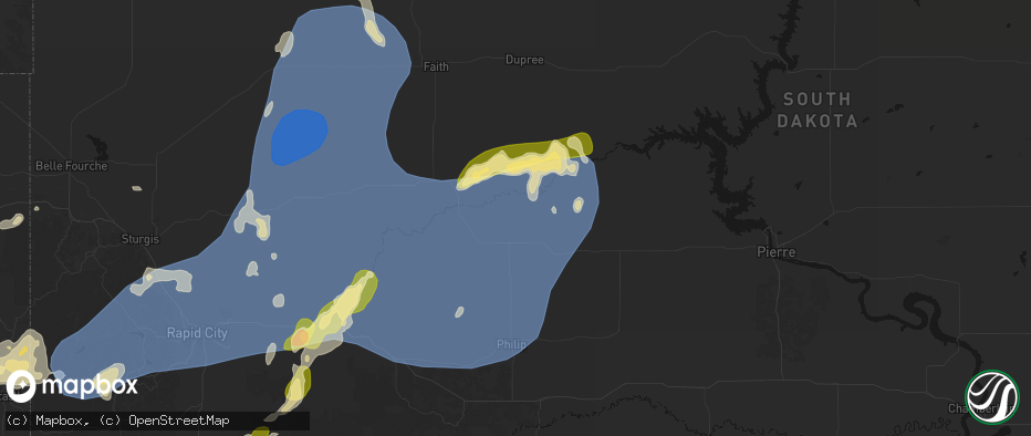 Hail map in Milesville, SD on June 26, 2026
