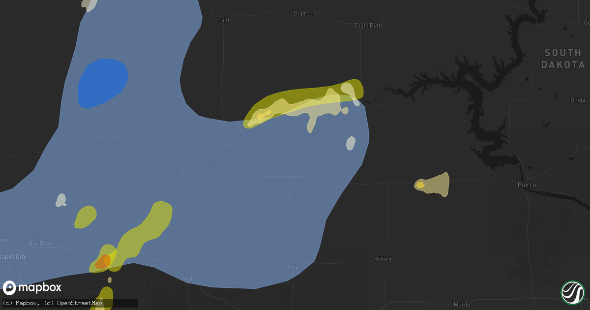 Hail map in Milesville, SD on June 26, 2026