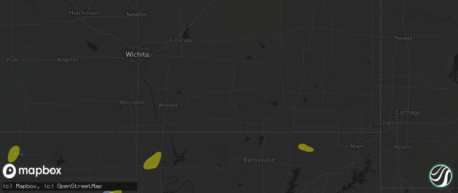 Hail map in Moline, KS on June 26, 2026