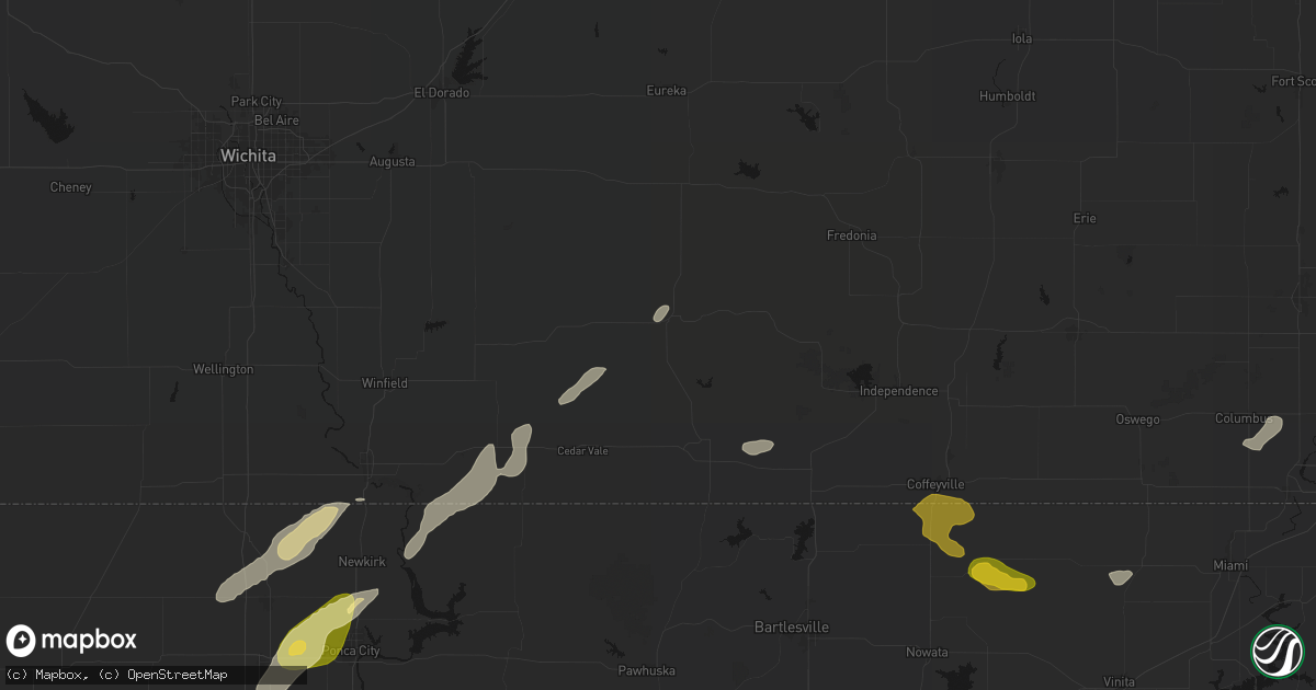 Hail map in Moline, KS on June 26, 2026