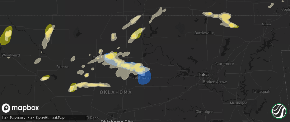 Hail map in Morrison, OK on June 26, 2026