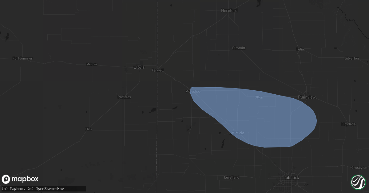 Hail map in Muleshoe, TX on June 26, 2026