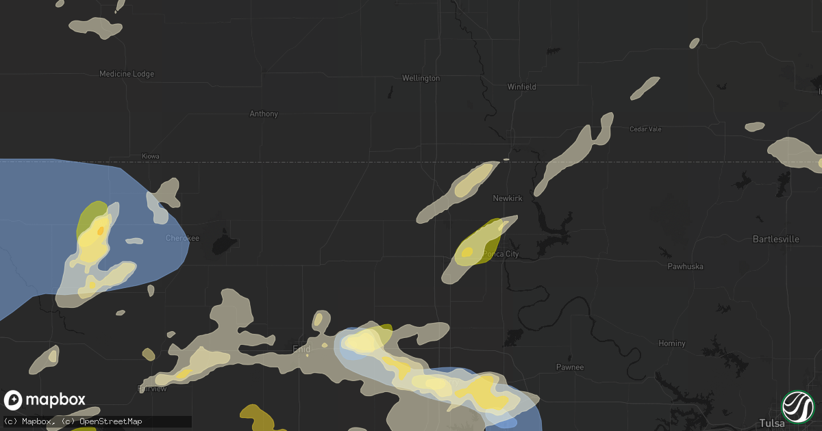 Hail map in Nardin, OK on June 26, 2026