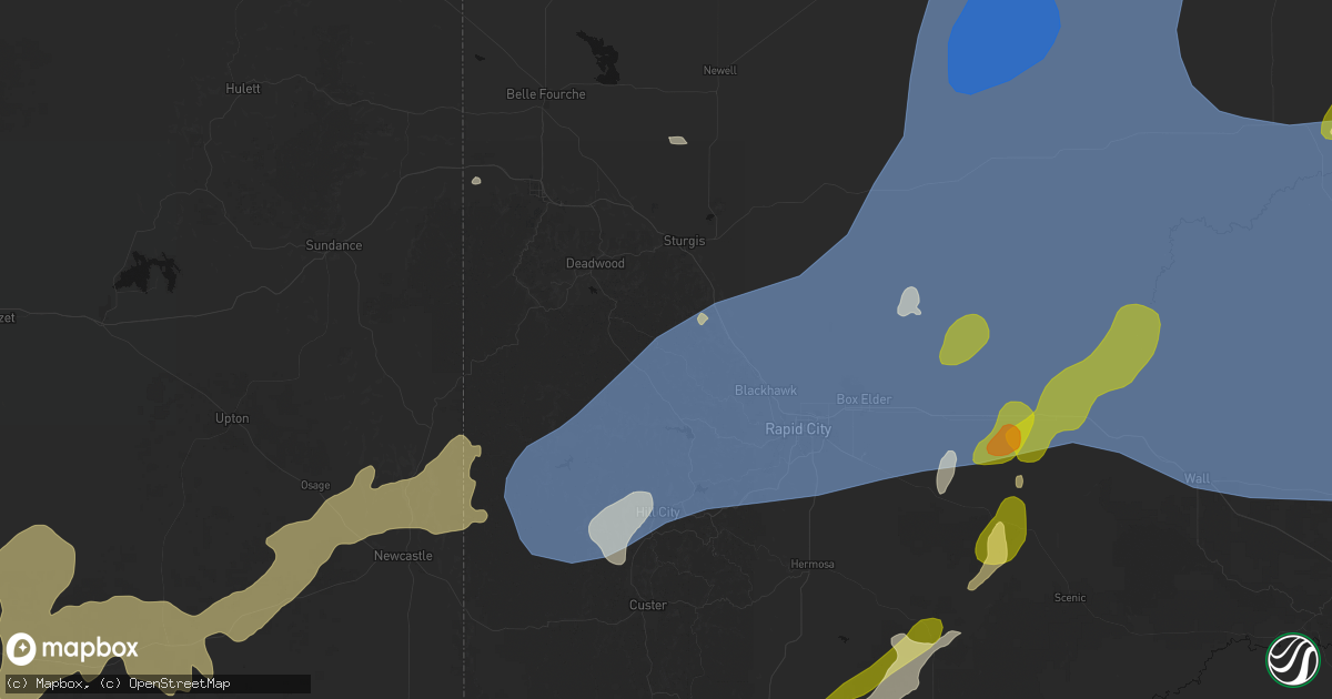 Hail map in Nemo, SD on June 26, 2026