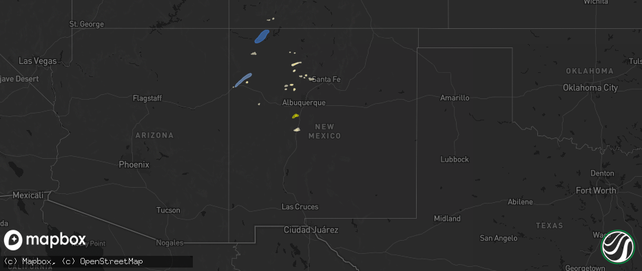 Hail map in New Mexico on June 26, 2026