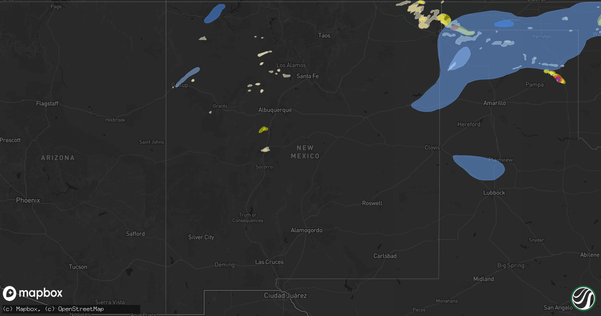 Hail map in New Mexico on June 26, 2026