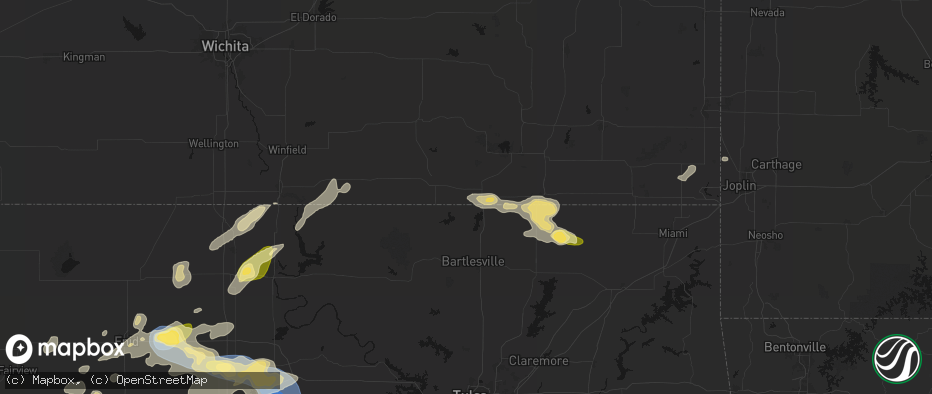 Hail map in Niotaze, KS on June 26, 2026